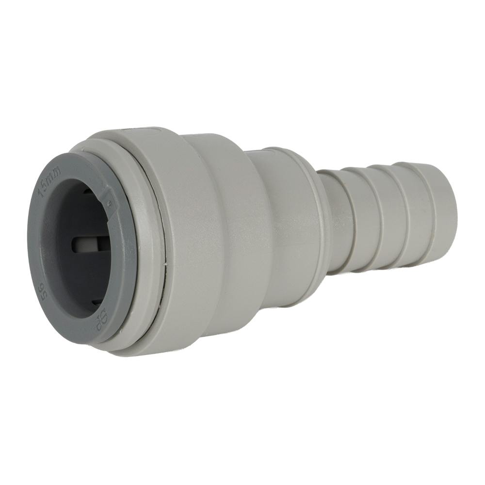 15mm Stem OD x 1/2" Hose ID John Guest® Acetal Metric Barb Connector