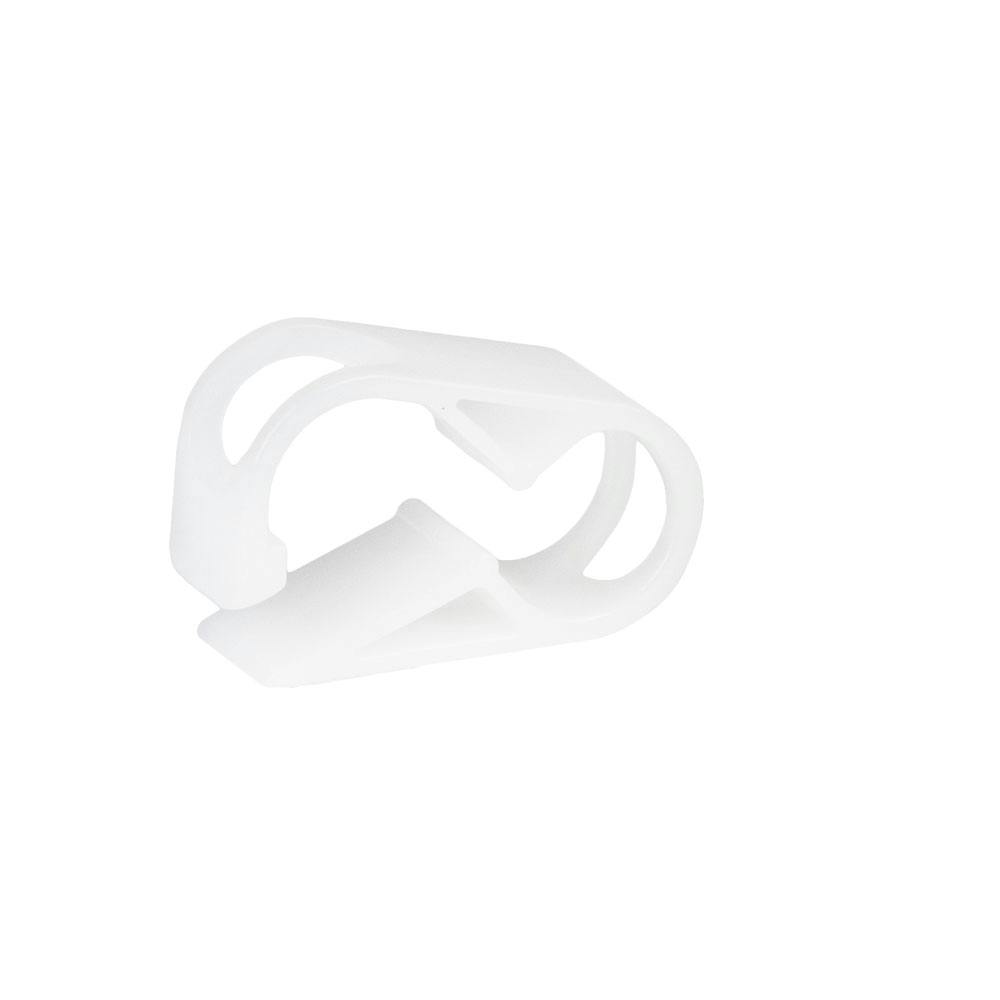 White 1 Position Acetal Tubing Clamp for Tubing up to 0.25" OD
