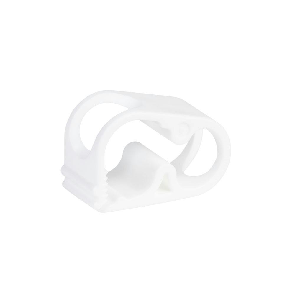 White 6 Position Polypropylene Tubing Clamp for Tubing up to 0.45" OD