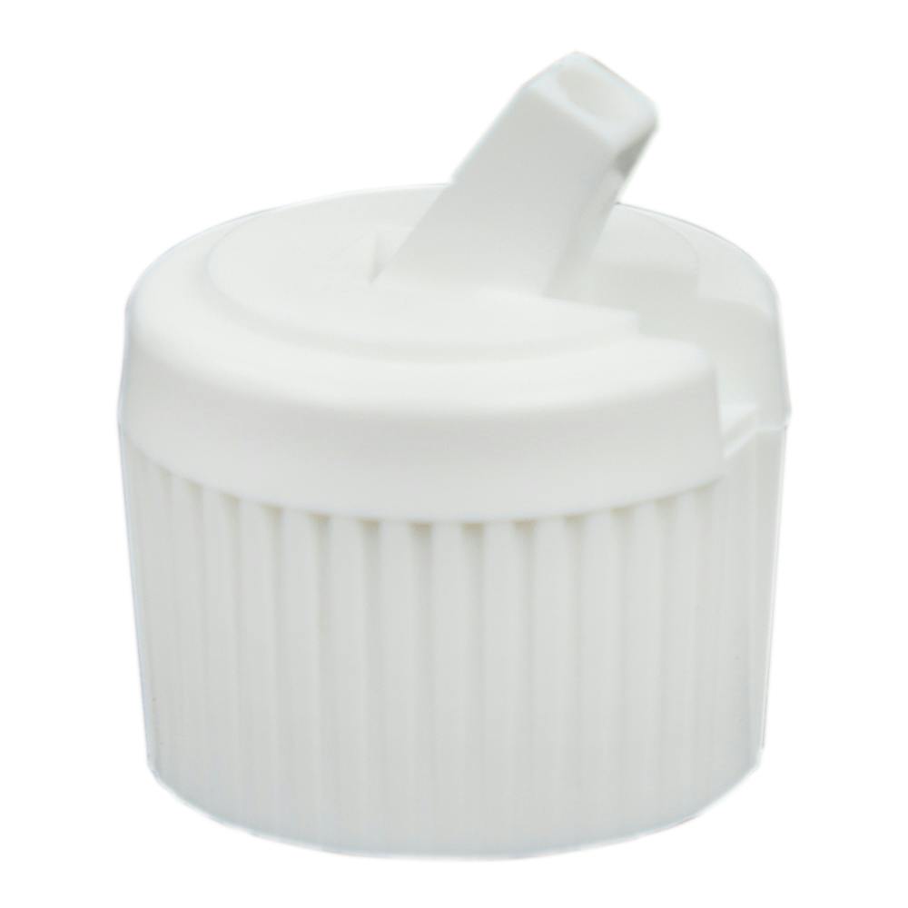 20/410 White Polypropylene Flip-Top Dispensing Cap
