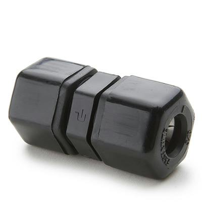 3/8" Nom. Tube OD x 1/4" Nom. Tube OD Black Polypropylene Reducer Union Connector