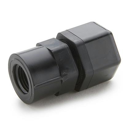 3/8" Nom. Tube OD x 3/8" Female NPTF Black Polypropylene Female Connector