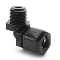 1/4" Nom. Tube OD x 1/4" Male NPTF Black Polypropylene Male Elbow