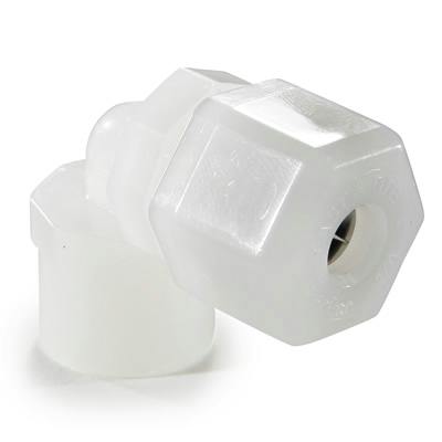 1/4" Nom. Tube OD x 1/4" Female NPTF White Nylon Elbow