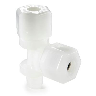 1/4" Nom. Tube OD x 1/8" Male NPTF White Nylon Male Run Tee