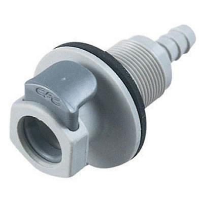 1/4" In-Line Hose Barb EFC Series Bulkhead Panel Mount Body - Shutoff (Insert Sold Separately)
