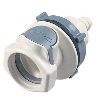 1/2" Hose Barb HFC 35 Series Polysulfone Bulkhead Panel Mount Coupling Body - Shutoff (Insert Sold Separately)