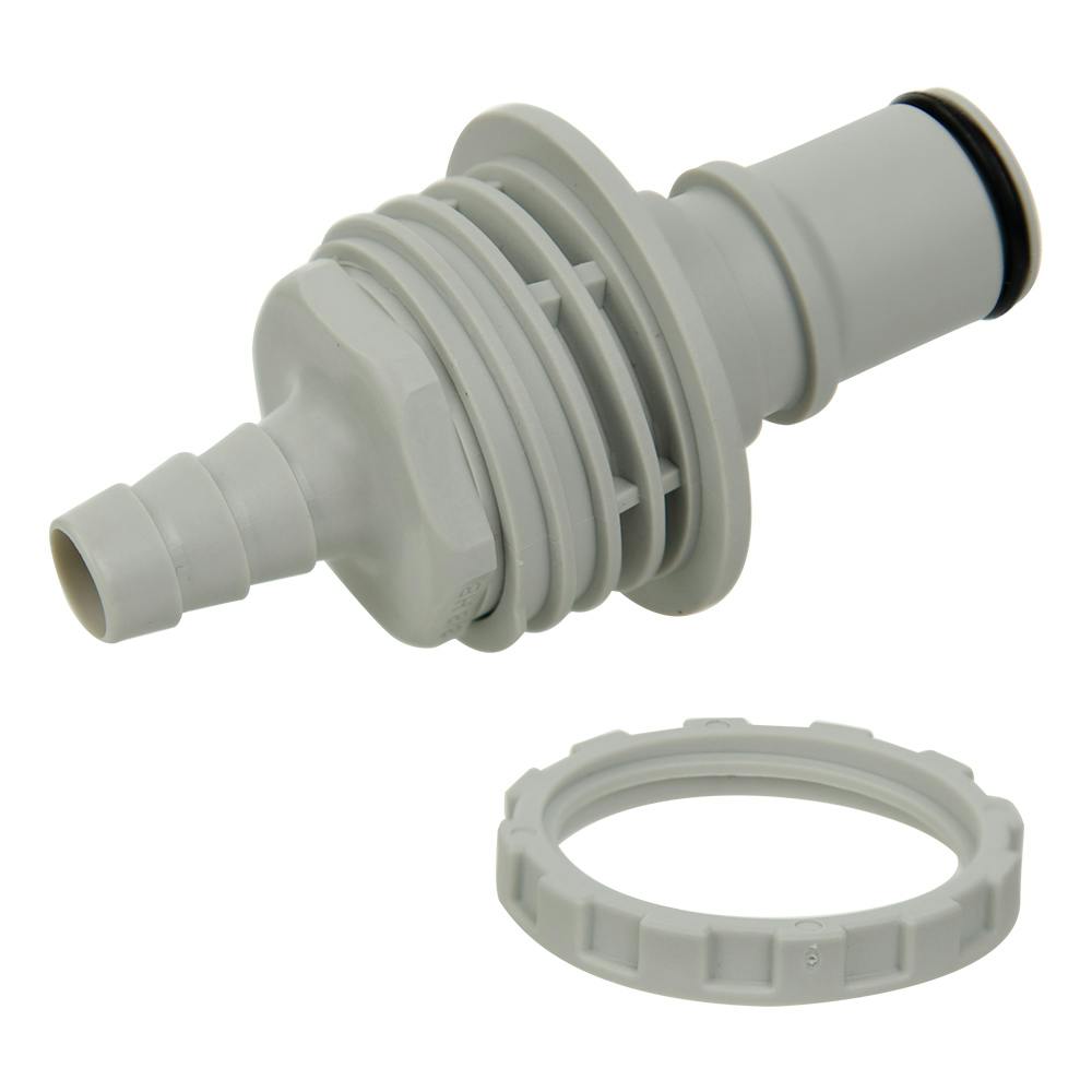3/8" ID Panel Mount NS6 Series Polypropylene Non-Spill Hose Barb Insert (Body Sold Separately)