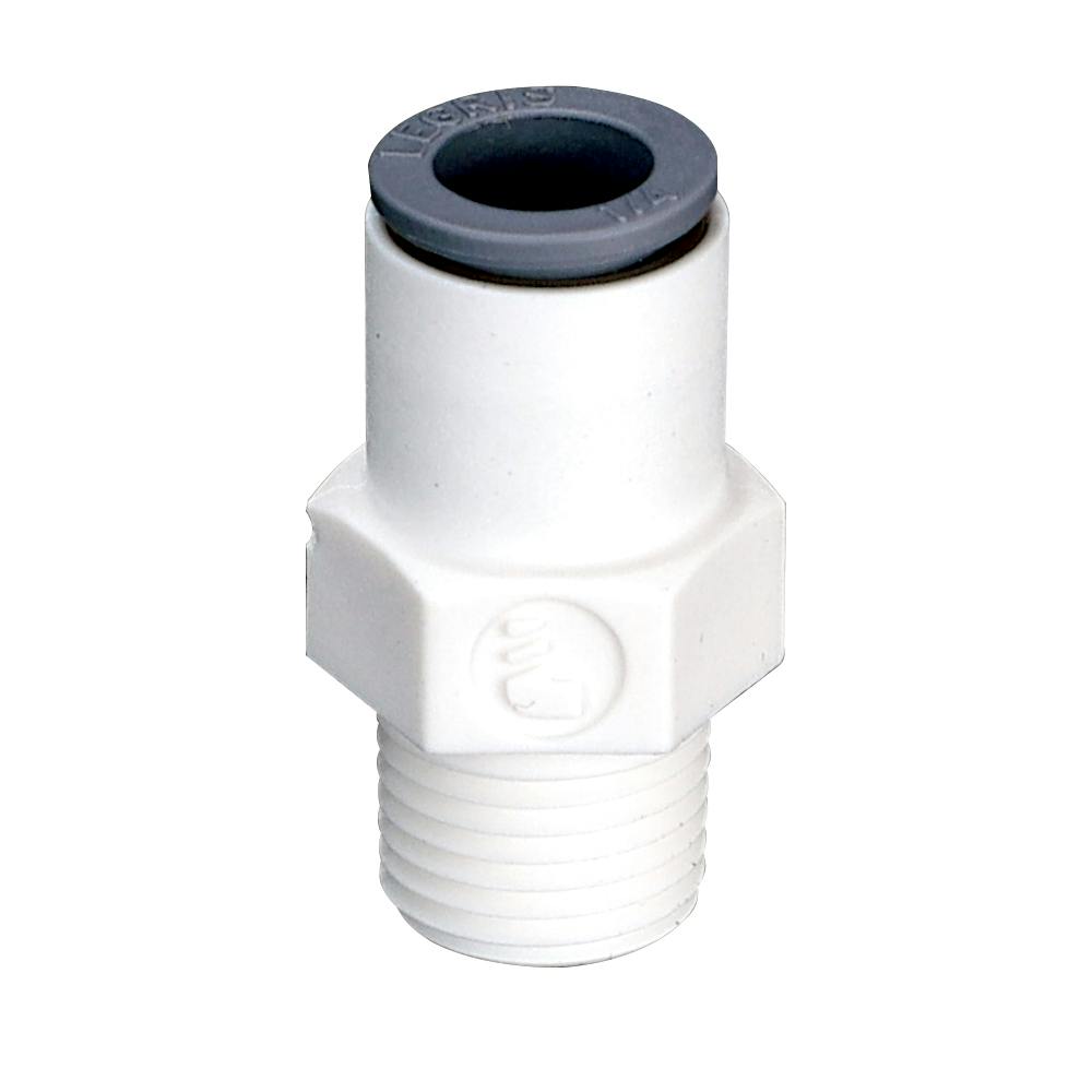 1/4" OD Push-to-Connect x 1/8" MNPTF White Nylon LIQUIfit® Male Connector