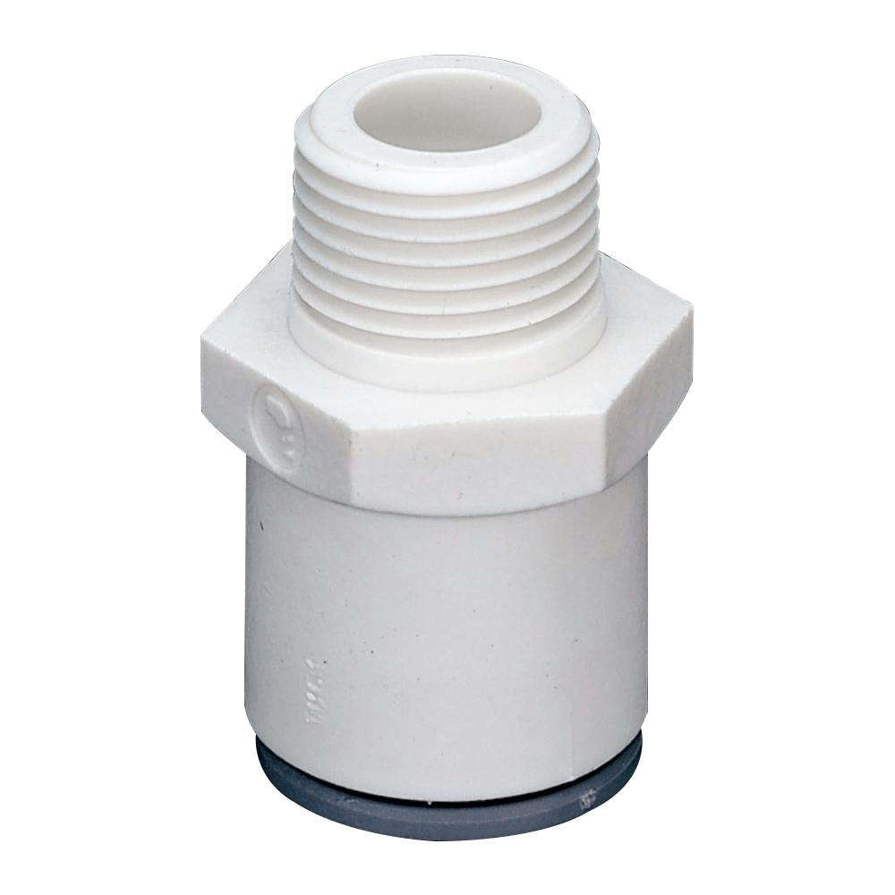 1/2" OD Push-to-Connect x 3/8" MNPTF White Nylon LIQUIfit® Male Connector