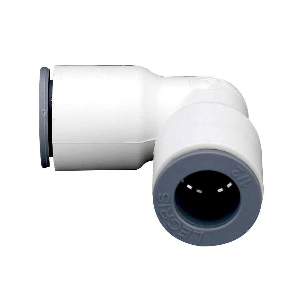 1/2" OD Push-to-Connect x 1/2" OD Push-to-Connect White Nylon LIQUIfit® Union Elbow