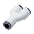 5/16" OD Push-to-Connect x 5/16" OD Push-to-Connect x 5/16" OD Push-to-Connect White Nylon LIQUIfit® Union Y