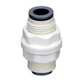 3/8" OD Push-to-Connect x 3/8" OD Push-to-Connect White Nylon LIQUIfit® Bulkhead Union - 3/4" Hole Size