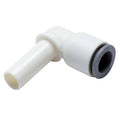 1/4" OD Push-to-Connect x 3/8" OD Stem White Nylon LIQUIfit® Plug-In Elbow