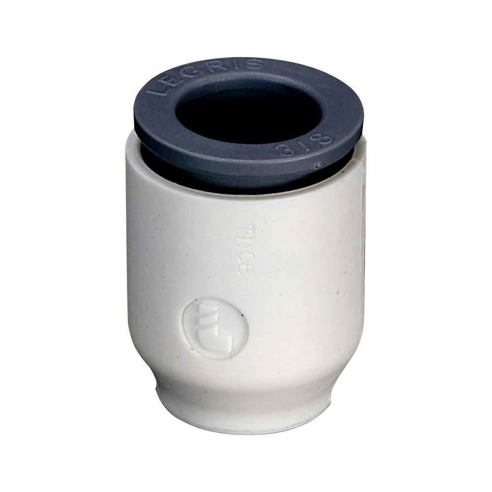 3/8" OD Push-to-Connect White Nylon LIQUIfit® End Stop