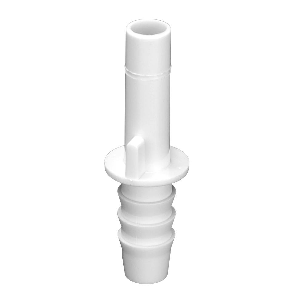 1/4" OD Stem x 1/4" Hose Barb White Nylon LIQUIfit® Hose Stem