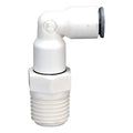 1/4" OD Push-to-Connect x 1/4" MNPTF White Nylon LIQUIfit® Swivel Elbow