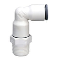 3/8" OD Push-to-Connect x 3/8" MNPTF White Nylon LIQUIfit® Swivel Elbow