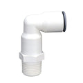 1/2" OD Push-to-Connect x 1/2" MNPTF White Nylon LIQUIfit® Swivel Elbow
