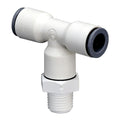 3/8" OD Push-to-Connect x 1/4" MNPTF White Nylon LIQUIfit® Swivel Branch Tee
