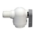 1/4" OD Push-to-Connect x 1/4" MNPTF White Polypropylene LIQUIfit® Male Elbow Two-Way Ball Valve