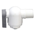 1/4" OD Push-to-Connect x 3/8" MNPTF White Polypropylene LIQUIfit® Male Elbow Two-Way Ball Valve