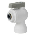 3/8" OD Push-to-Connect x 1/4" FNPTF White Polypropylene LIQUIfit® Female Elbow Two-Way Ball Valve