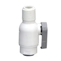 3/8" OD Push-to-Connect x 3/8" MNPTF White Polypropylene LIQUIfit® Male Connector Two-Way Ball Valve