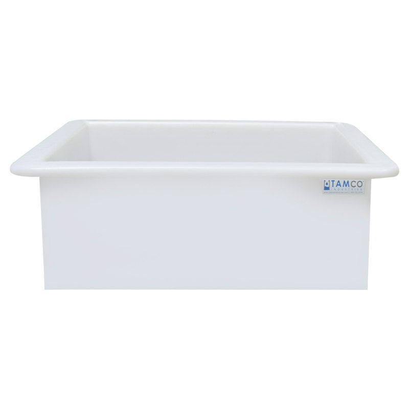 30 Gallon Natural LLDPE Rectangular Tamco® Heavy-Duty Tank with External Flange - 30" L x 24" W x 12" Hgt. (Cover Sold Separately)
