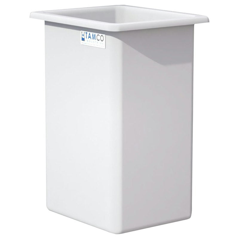 140 Gallon Natural LLDPE Rectangular Tamco® Heavy-Duty Tank with External Flange - 30" L x 24" W x 48" Hgt. (Cover Sold Separately)