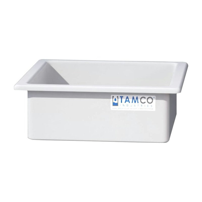 46 Gallon Natural LLDPE Rectangular Tamco® Heavy-Duty Tank with External Flange - 30" L x 30" W x 12" Hgt. (Cover Sold Separately)