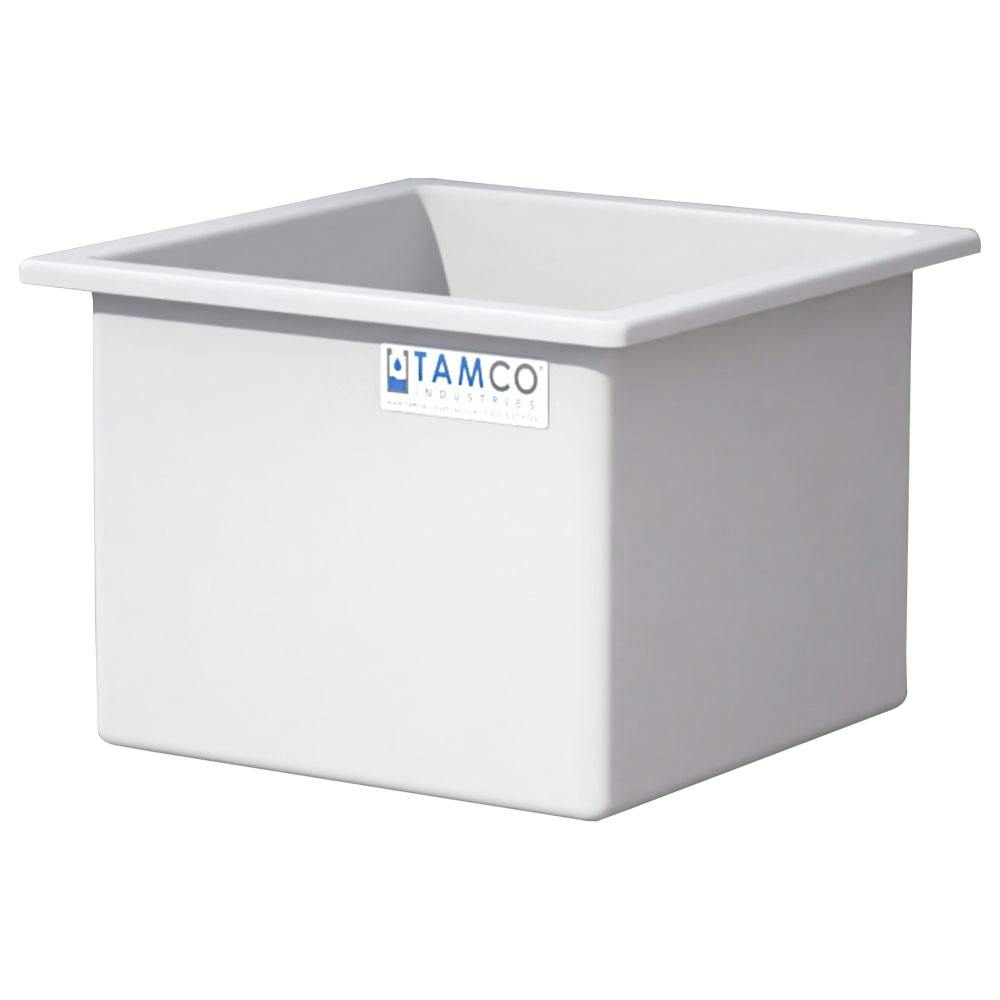 92 Gallon Natural LLDPE Rectangular Tamco® Heavy-Duty Tank with External Flange & 2" Polypropylene Bulkhead Fitting - 30" L x 30" W x 24" Hgt. (Cover Sold Separately)