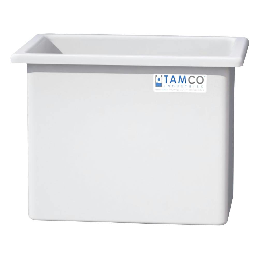 112 Gallon Natural LLDPE Rectangular Tamco® Heavy-Duty Tank with External Flange & 2" Polypropylene Bulkhead Fitting - 36" L x 24" W x 30" Hgt. (Cover Sold Separately)