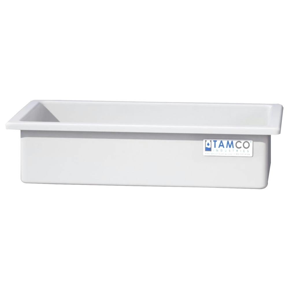 50 Gallon Natural LLDPE Rectangular Tamco® Heavy-Duty Tank with External Flange - 48" L x 24" W x 12" Hgt. (Cover Sold Separately)