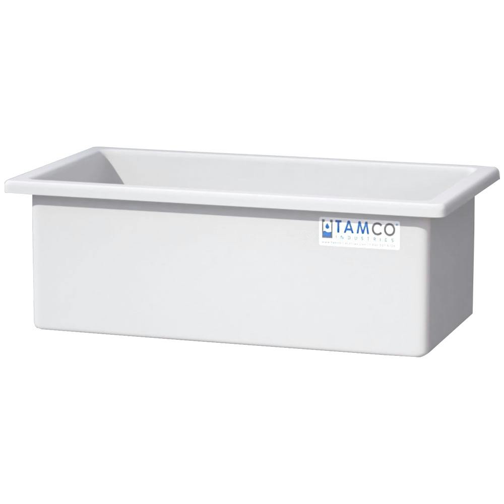 75 Gallon Natural LLDPE Rectangular Tamco® Heavy-Duty Tank with External Flange - 48" L x 24" W x 18" Hgt. (Cover Sold Separately)