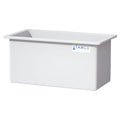 105 Gallon Natural LLDPE Rectangular Tamco® Heavy-Duty Tank with External Flange & 2" Polypropylene Bulkhead Fitting - 48" L x 24" W x 24" Hgt. (Cover Sold Separately)