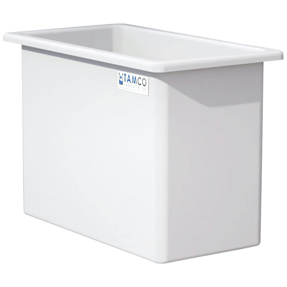 160 Gallon Natural LLDPE Rectangular Tamco® Heavy-Duty Tank with External Flange - 48" L x 24" W x 36" Hgt. (Cover Sold Separately)