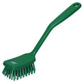 Green Polypropylene Vikan® Small Utility Hand Brush with Stiff Polyester Bristles