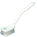 White Polypropylene Vikan® Small Utility Hand Brush with Stiff Polyester Bristles