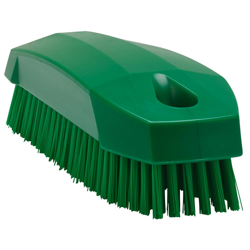 Green Polypropylene Vikan® Hand & Nail Brush with Stiff Polyester Bristles