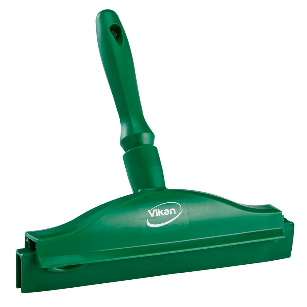 9.8" Green Polypropylene Vikan® Hygienic Hand Squeegee with Double TPE Rubber Blades & Handle
