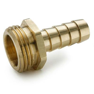 1/2" Hose Barb x 3/4" MGHT Brass Garden Hose Fitting