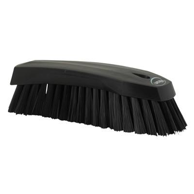 Black Polypropylene Vikan® Scrub Brush with Stiff Polyester Bristles