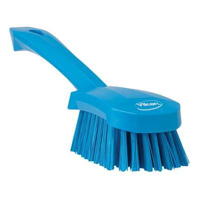 Blue Polypropylene Vikan® Hand Brush with Stiff Polyester Bristles & Short Handle