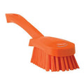 Orange Polypropylene Vikan® Hand Brush with Stiff Polyester Bristles & Short Handle