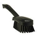 Black Polypropylene Vikan® Hand Brush with Stiff Polyester Bristles & Short Handle