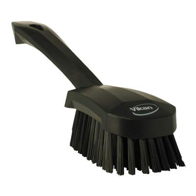 Black Polypropylene Vikan® Hand Brush with Stiff Polyester Bristles & Short Handle