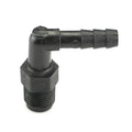 1/8" NPT x 3/16" Hose ID Black HDPE Elbow