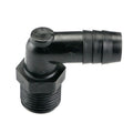 3/8" NPT x 1/2" Hose ID Black HDPE Elbow