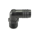 3/8" NPT x 5/8" Hose ID Black HDPE Elbow